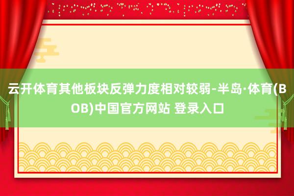 云开体育其他板块反弹力度相对较弱-半岛·体育(BOB)中国官方网站 登录入口