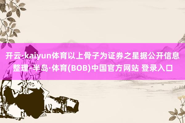 开云·kaiyun体育以上骨子为证券之星据公开信息整理-半岛·体育(BOB)中国官方网站 登录入口