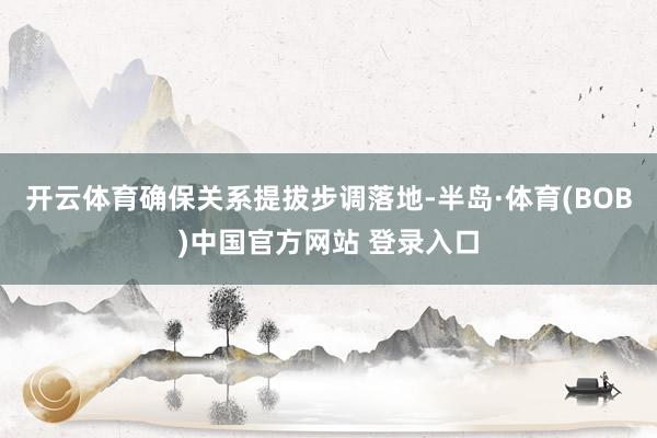 开云体育确保关系提拔步调落地-半岛·体育(BOB)中国官方网站 登录入口